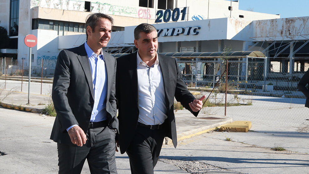 Επίσκεψη του προέδρου της ΝΔ Κυριάκου Μητσοτάκη στο πρ. Αεροδρόμιο του Ελληνικού